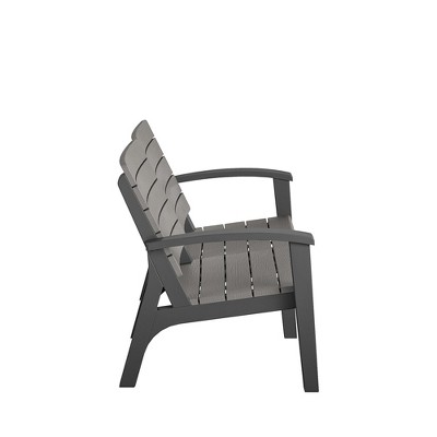 Gray Resin 4-Piece Outdoor Conversation Set with Loveseat and Armchairs