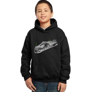 LA Pop Art Boy's Word Art Hooded Sweatshirt - Ski - 1 of 4