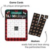 Big Dot of Happiness Christmas Pajamas - Bingo Cards and Markers - Holiday Plaid PJ Party Bingo Game - Set of 18 - 2 of 4