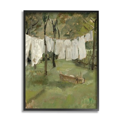 Stupell Industries Classic Clothesline Yard Scene Framed Giclee Art