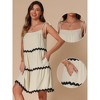 INSPIRE CHIC Women's Summer Spaghetti Strap Contrast Trim A-Line Pockets Mini Dresses - 2 of 4