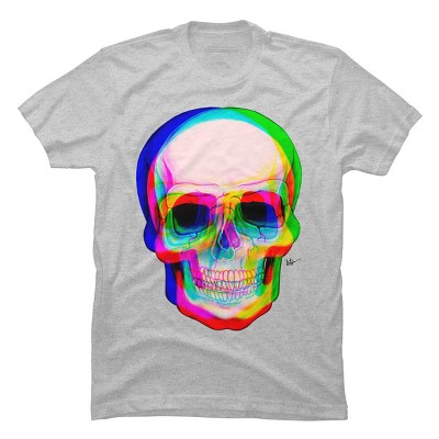 Men's Design By Humans 3D Skull By AdrianFilmore T-Shirt