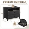 EROMMY 29.9" W Wood Nightstand With Two Drawers - 4 of 4