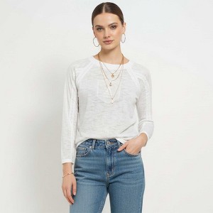 Cherie Code Women’s White Graphic Crew‑Neck Sweatshirt – A Sailboat Print Casual Long‑Sleeve Top - 1 of 4