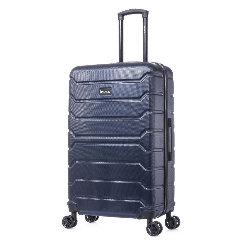 InUSA Trend Lightweight Hardside Large Checked Spinner Suitcase, 3 of 19