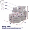 Corduroy Swivel Chair with Storage Ottoman and Back Pillow - 3 of 4