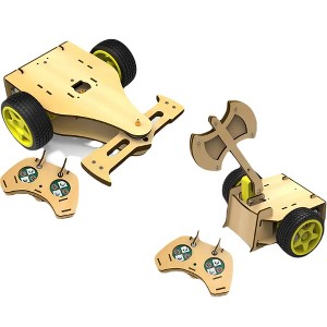 MAKERLAB: DIY Robot Kit - 2 Pack Motorized Fighter Bots, STEM Kids 8+ - 1 of 4