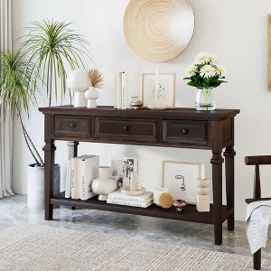 NicBex 3 Drawer Console Table with 1 Open Bottom Shelf,Entryway Table with Matte Round Deco Knobs,Modern Couch Table for Living Room - 1 of 4