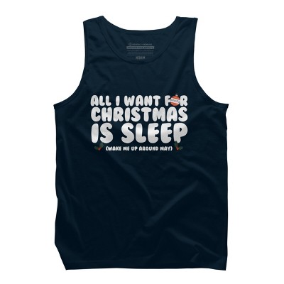 Men's Design By Humans All I Want For Christmas Is Sleep By Thingsandthings Tank Top