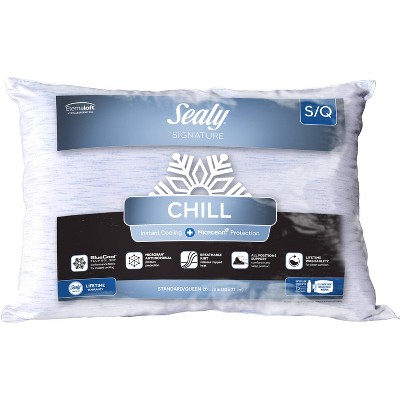 Sealy Standard/Queen Chill Pillow with Microban Antimicrobial Protection
