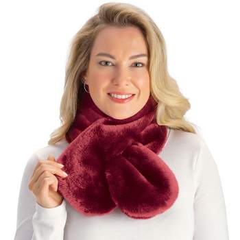 Collections Etc Elegant-Look Solid-Colored Soft Plush Faux Fur Scarf