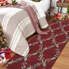 Washable Christmas Rug, Non-Slip Holiday Accent Rug with Garland Pattern, Low Pile Non-Shedding Carpet for Living Room & Office - 2 of 4