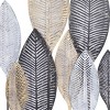 Olivia & May 37" x 20" Metal Leaf Wall Decor with Black Frame Bronze: Vertical Mixed Media Botanical Artwork - 4 of 4