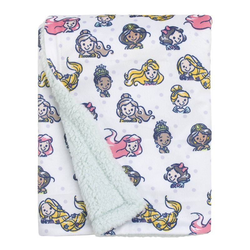 Disney Princess Super Soft Baby Reversible Blanket with Faux Shearling - Black, 2 of 5