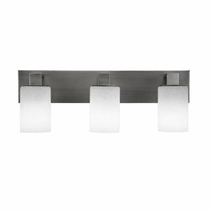 Toltec Lighting Apollo 3 - Light Vanity in  Graphite with 4" White Muslin Shade - 1 of 1