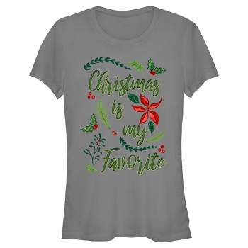 Juniors Womens Lost Gods My Favorite is Christmas T-Shirt