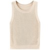 Womens Sweater Tank Tops Pullover Sweater Sheer Tops Lightweight Sweater Scoop Neck Crochet Sweater with Ribbed Cuff - 2 of 4
