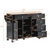 Rolling Kitchen Island Cart, with Wood Desktop, Cabinet and Drawers, Spice Rack, Towel Rack, Wine Rack, for Kitchen, Dining - 2 of 4