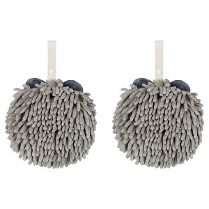 REGALWOVEN Soft Absorbent Chenille Decorative Hanging Ball Hand Towels 2 Pcs - 1 of 4