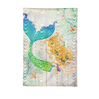 Evergreen Garden Flag Mermaid Moire Double Sided Indoor Outdoor Decor 18" x 12.5"