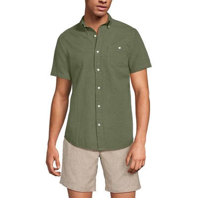 Lands' End Men's Short Sleeve Seersucker Shirt