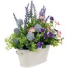 Northlight Artificial Lavender and Mixed Spring Floral in Weathered Ceramic Pot - 12" - 4 of 4