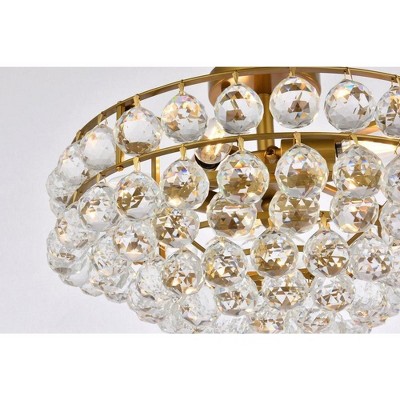 Savannah 18'' Brass and Crystal 5-Light Flush Mount