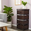 Juvale 4-Tier Tall Closet Dresser with Drawers - Clothes Organizer and Small Fabric Storage for Bedroom (Dark Brown) - 2 of 4