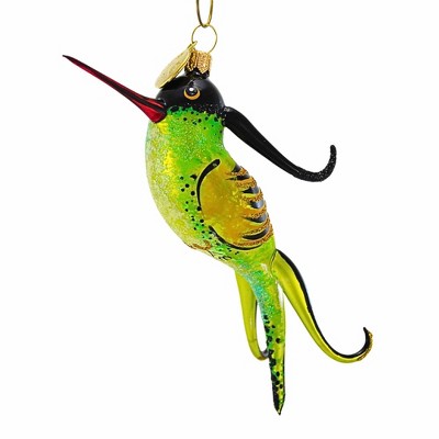 Morawski 5.0 Inch Exotic Eden Bird Long Red Beak Tree Ornaments