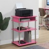 Breighton Home Designs2Go No Tools Printer Stand with Shelves in Pink/Chrome - 2 of 4
