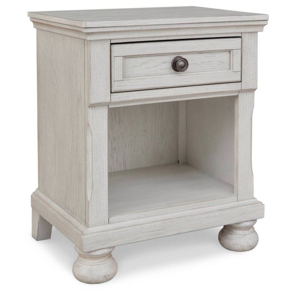 Photos - Bedroom Set Robbinsdale 1 Drawer Nightstand White - Signature Design by Ashley