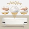 Upholstered Boucle Storage Ottoman Bench, Faux Shearling Oval Ottoman for Living Room Bedroom - 3 of 4
