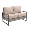 Sonkuki Loveseat Sofa, All-Weather PE Rattan Wicker Set Patio Conversation Couch with Cushion - 2 of 4
