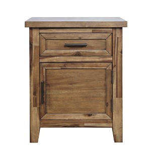 Jofran,Claremont Transitional Rustic Wood Accent End Table with Storage - 1 of 4