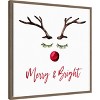 Amanti Art Reindeer Merry and Bright by Amanti Art Portfolio Canvas Wall Art Print Framed 22-in. W x 22-in. H. - 2 of 4