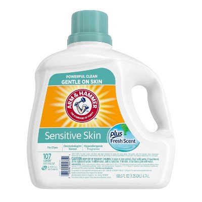 Arm & Hammer Liquid Laundry Detergent for Sensitive Skin plus Skin-Friendly Fresh Scent - 160.5 fl oz