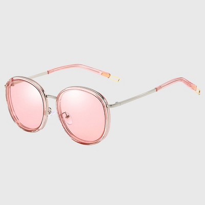 Anna-Kaci Women's Retro Round Metal & PC Polarized Sunglasses