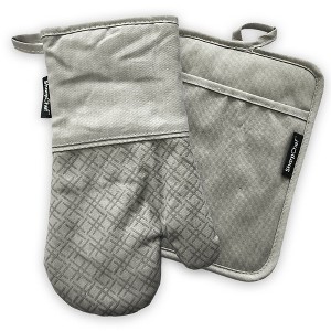 SharpChef Heat and Slip Resistant Silicone Oven Mitt and Pot Holder Set, Soft Cotton Lining, Waterproof, BPA-Free - 1 of 4