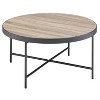 Weathered Grey Oak and Black Coffee Table - 2 of 4