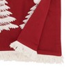 Saro Lifestyle Holly Jolly Christmas Trees Table Runner, 16"x72", Red - 2 of 3