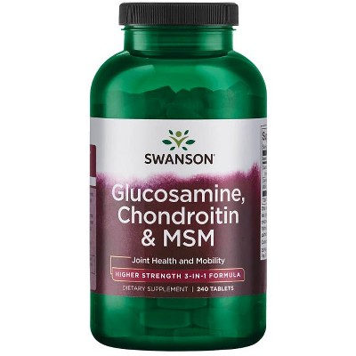 Swanson Dietary Supplements Higher Strength Glucosamine, Chondroitin & MSM Tablet 240ct.