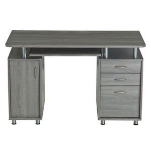 NicBex 47.5 Inch Computer Home Office Desk with 3 Drawers,Keyboard Tray and Adjustable Shelf,Gray/Brown - 1 of 4