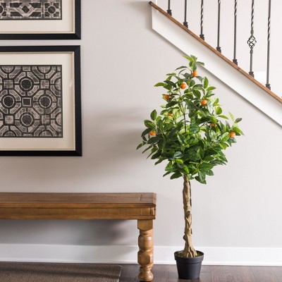 51'' Green and Orange Artificial Potted Lemon Tree
