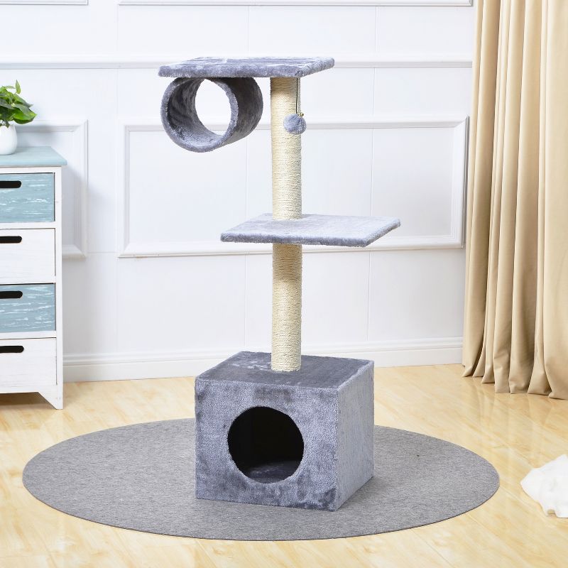 Two by Two Tulsa - Gray Scratching Post Cat Furniture - 41.5 in. Tall, 5 of 16