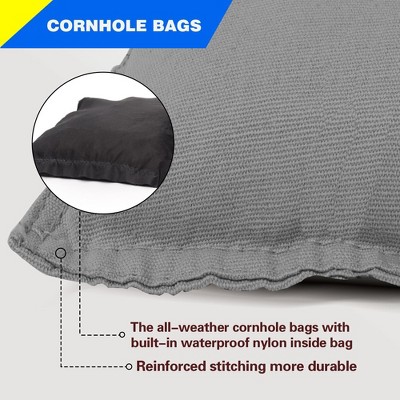 Gray and Black Regulation Size Cornhole Bean Bags Set