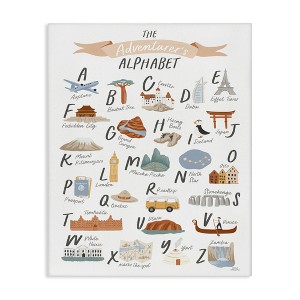 Stupell Industries The Adventurer's Alphabet Landmark ABC Illustrations Explore Motivation Canvas Art - 1 of 4