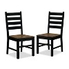 HOMES: Inside + Out: 2 Raincharm Rustic Dining Chairs, Live Edge, Wood Frame, Black/Dark Oak - 2 of 4