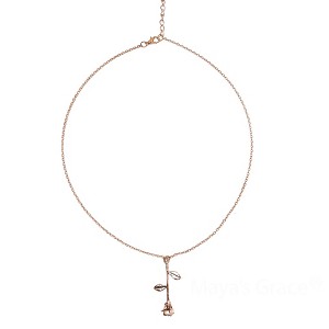 Maya's Grace Rose Necklace - Elegant Gold & Rose Gold Design - 1 of 4