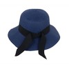 Anna-Kaci Wide Brim Straw Sun Hat with Black Ribbon Bow Adjustable Chin Strap Inner Sweatband for Outdoor and Travel Use - 3 of 4