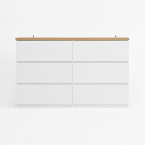 VANIRROR 6-Drawer Storage Cabinet, Wooden Dresser and Clothes Organizer with Large Storage Space for Bedroom, Hallway, or Living Room - 1 of 4